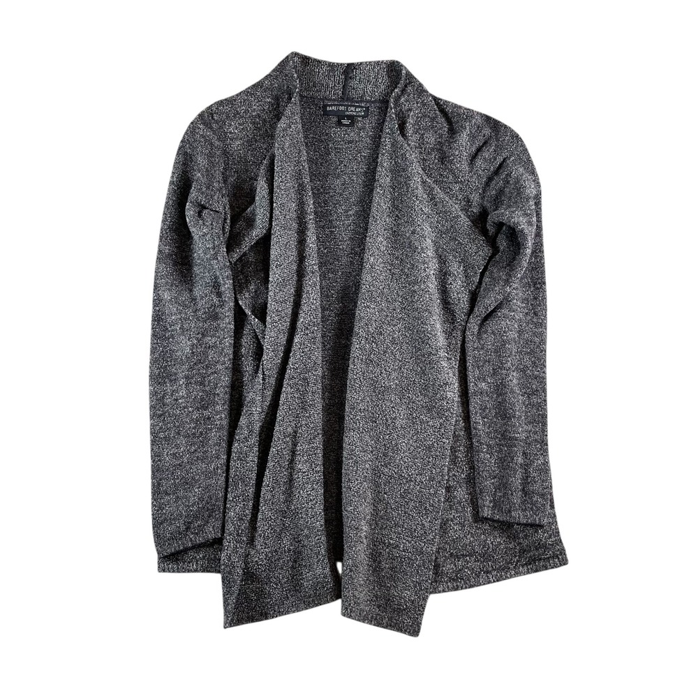 Barefoot Dreams CozyChic Lite Knit Open Cardigan Heather Blue Kids Size L